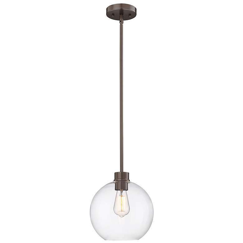 Image 1 Millennium Lighting Basin 10" Bronze and Glass Globe Mini Pendant