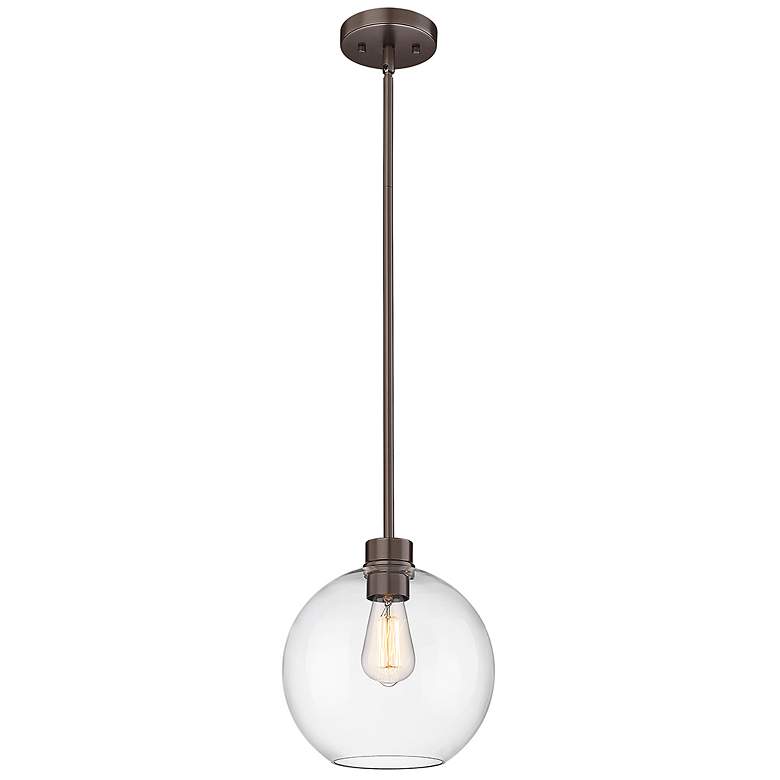 Image 6 Millennium Lighting Basin 10" Bronze and Glass Globe Mini Pendant more views