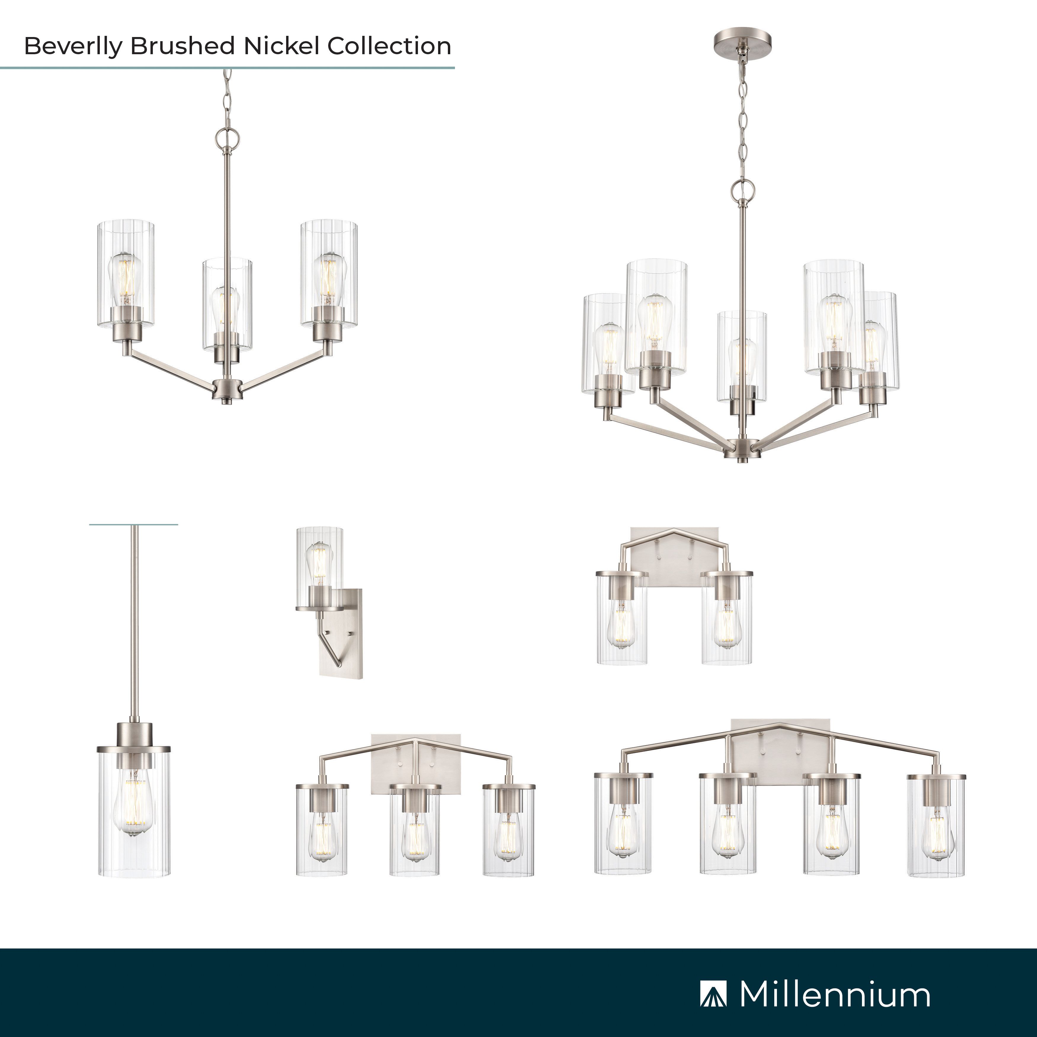 Millennium Lighting Beverlly 20" Wide 3-Light Vanity in Brushed Nickel