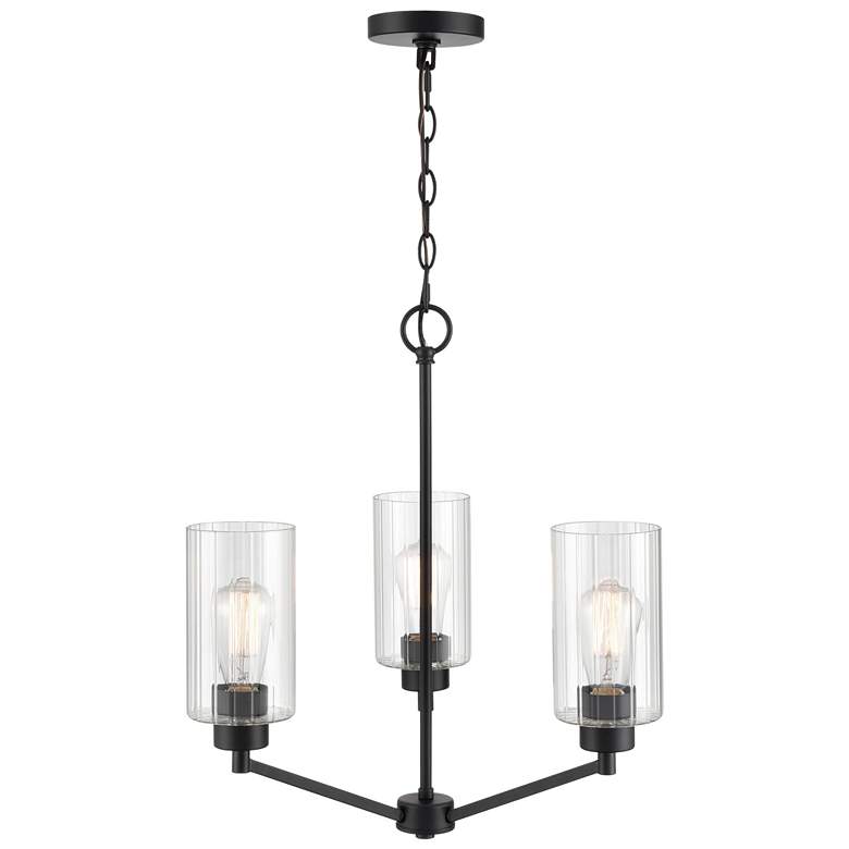 Image 1 Millennium Lighting Beverlly 3 Light Chandelier Fixture in Matte Black