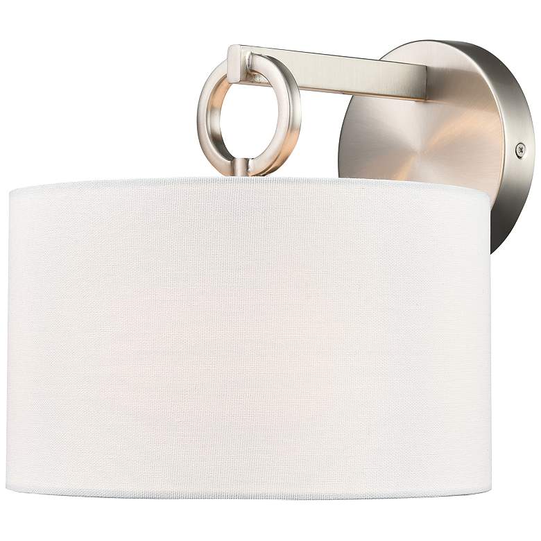 Image 1 Millennium Lighting Braxstan 9 1/2" High Nickel and Linen Wall Sconce