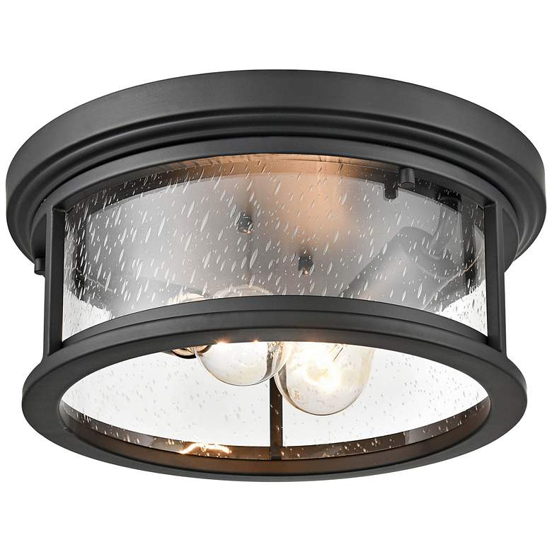 Image 4 Millennium Lighting Bresley 2 Light Outdoor Flush Mount Black more views