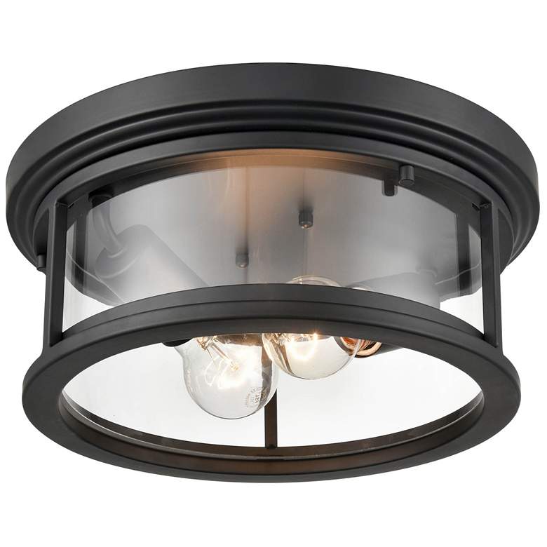 Image 1 Millennium Lighting Bresley 2 Light Outdoor Flush Mount Black