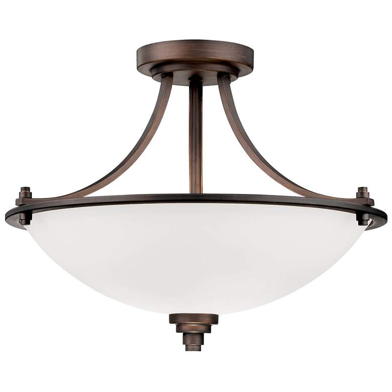 Image 1 Millennium Lighting Bristo 3-Light Indoor Semi-Flush in Satin Nickel
