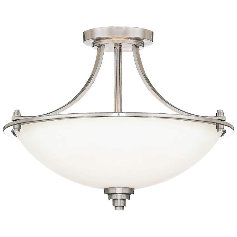 Image 1 Millennium Lighting Bristo 3 Light Semi-Flush Fixture in Satin Nickel