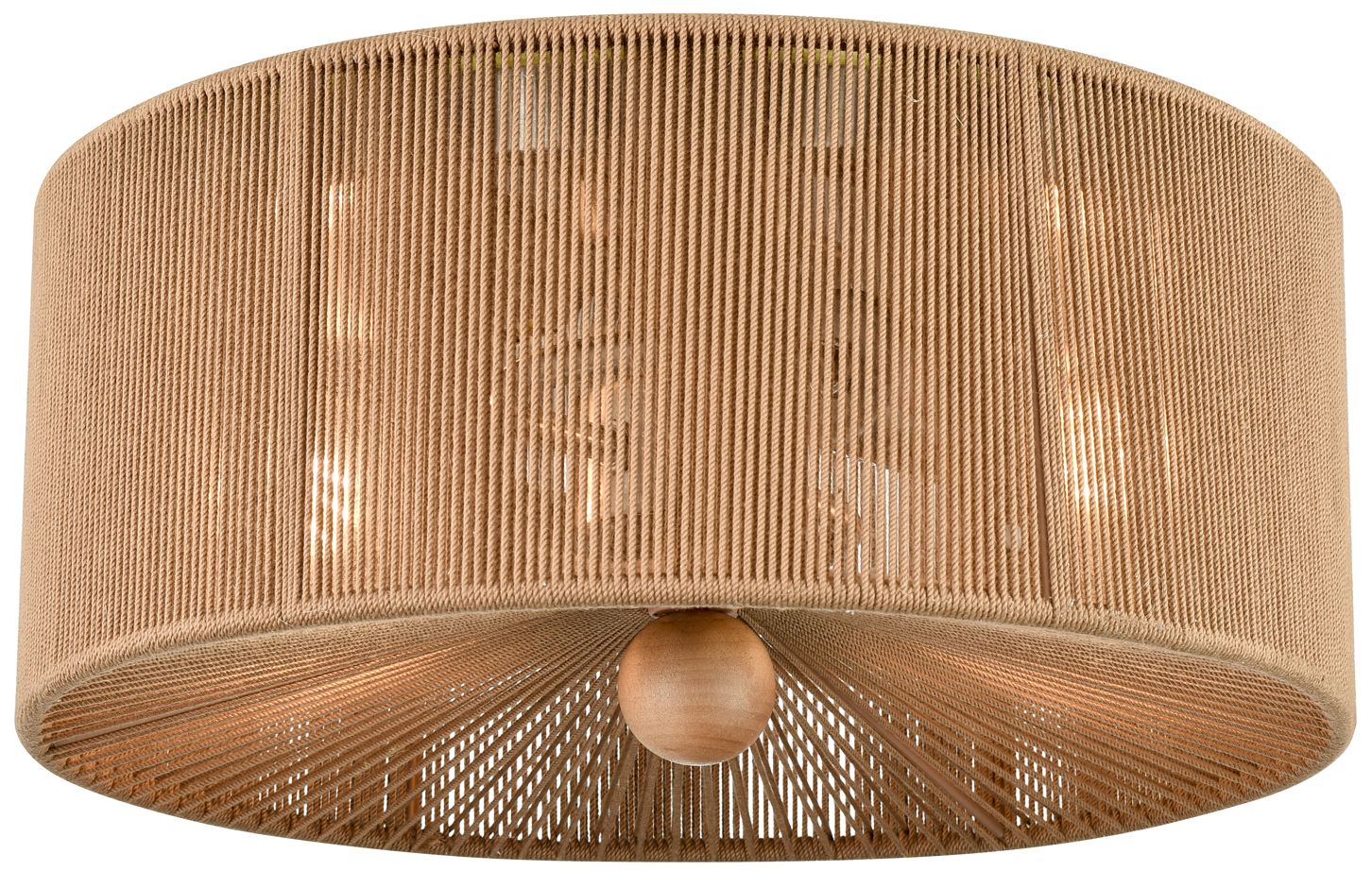 Millennium Lighting Brushed Nickel Flush mount with Brown Rope Shade