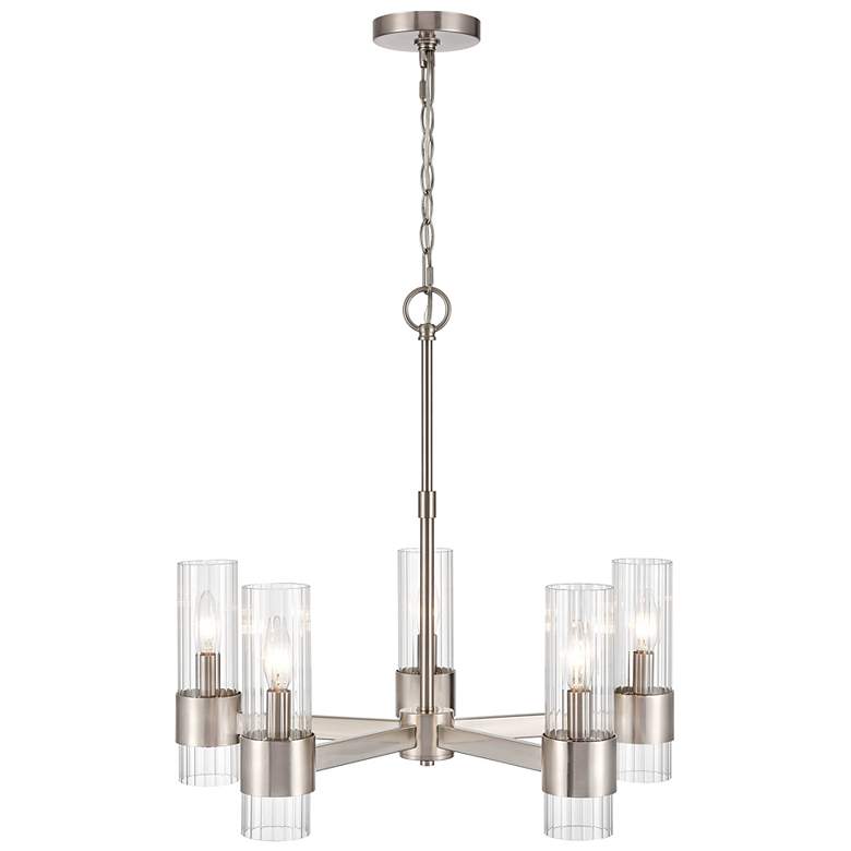Image 3 Millennium Lighting Caberton 5 Light Chandelier Fixture in Brushed Nickel more views