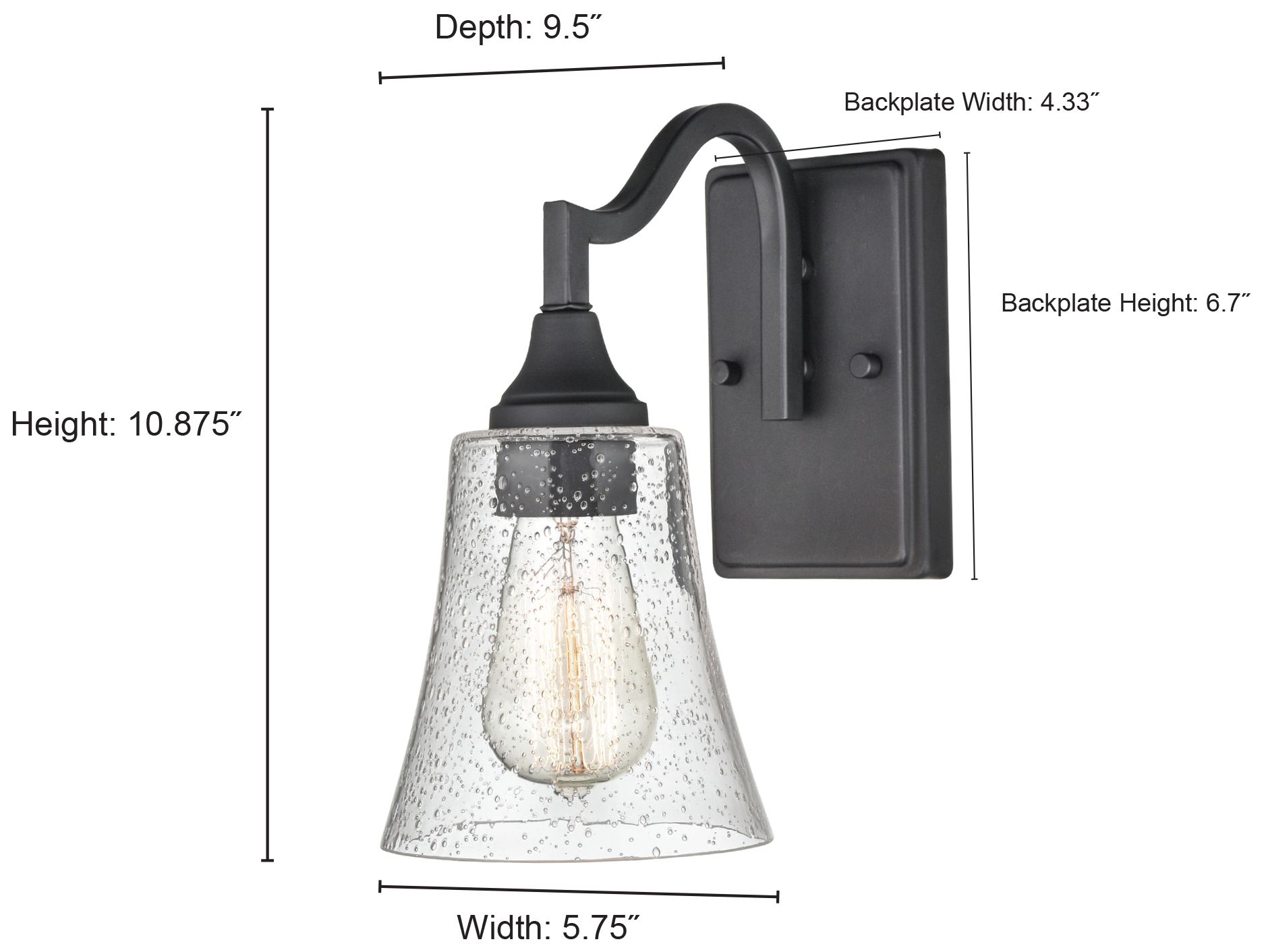 Image 5 Millennium Lighting Caily 1 Light Wall Sconce more views