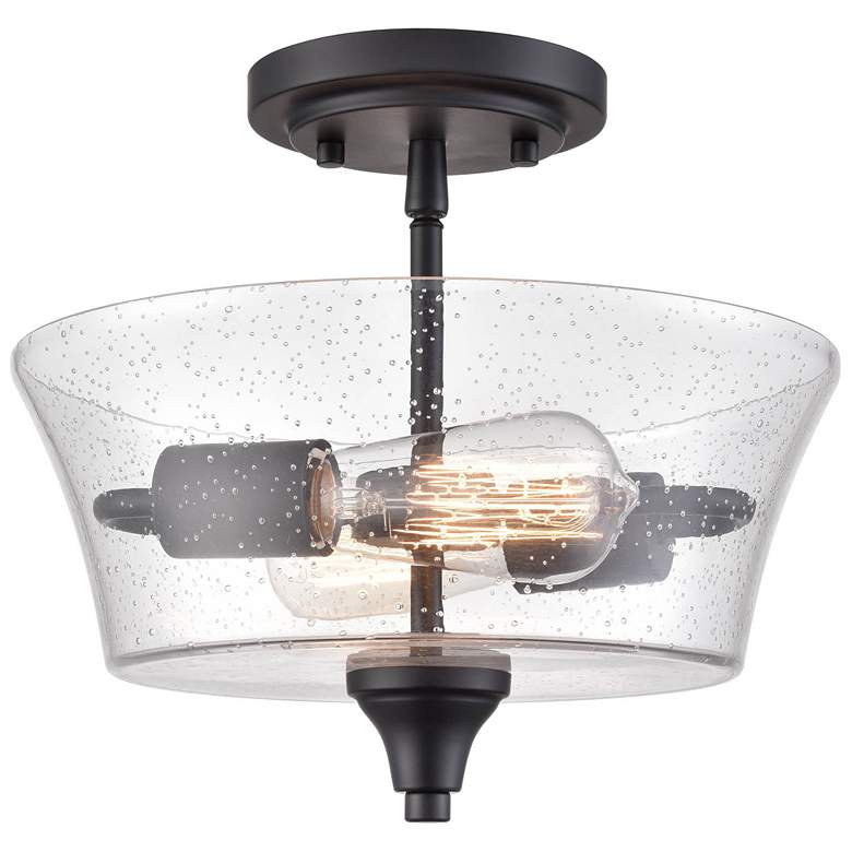 Image 1 Millennium Lighting Caily 2 Light Semi-Flush Mount in Matte Black