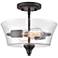 Millennium Lighting Caily 2 Light Semi-Flush Mount in Matte Black
