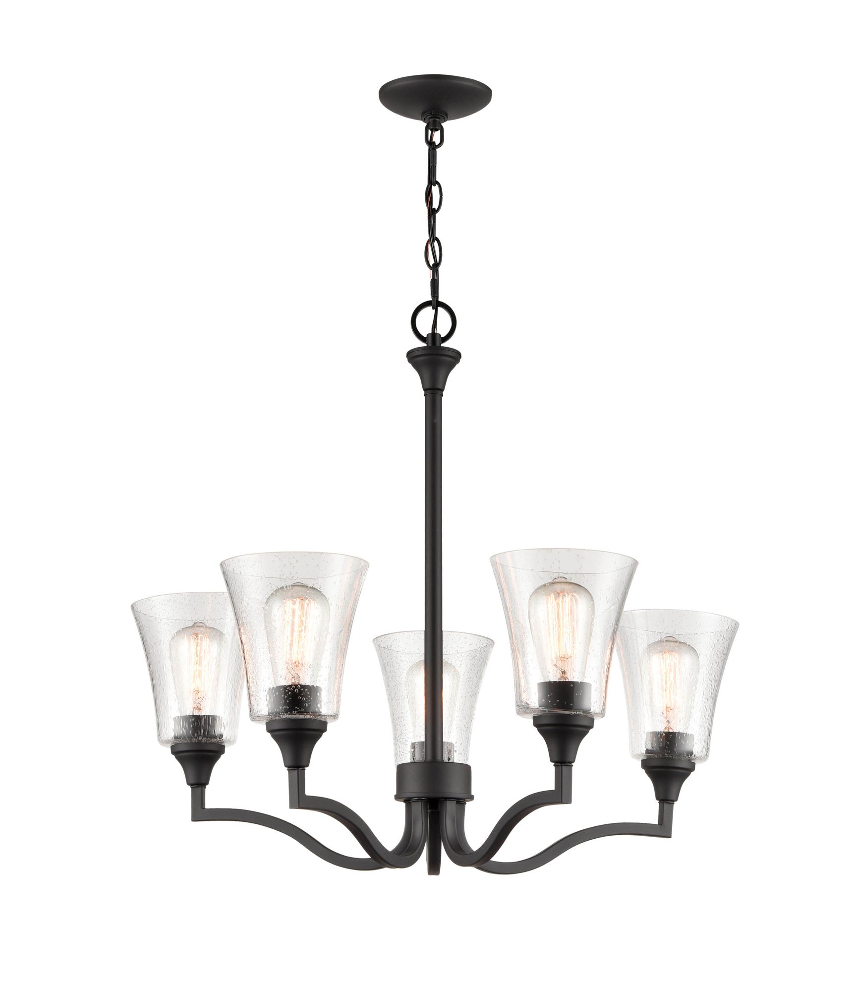 Image 2 Millennium Lighting Caily 5 Light Chandelier in Matte Black more views