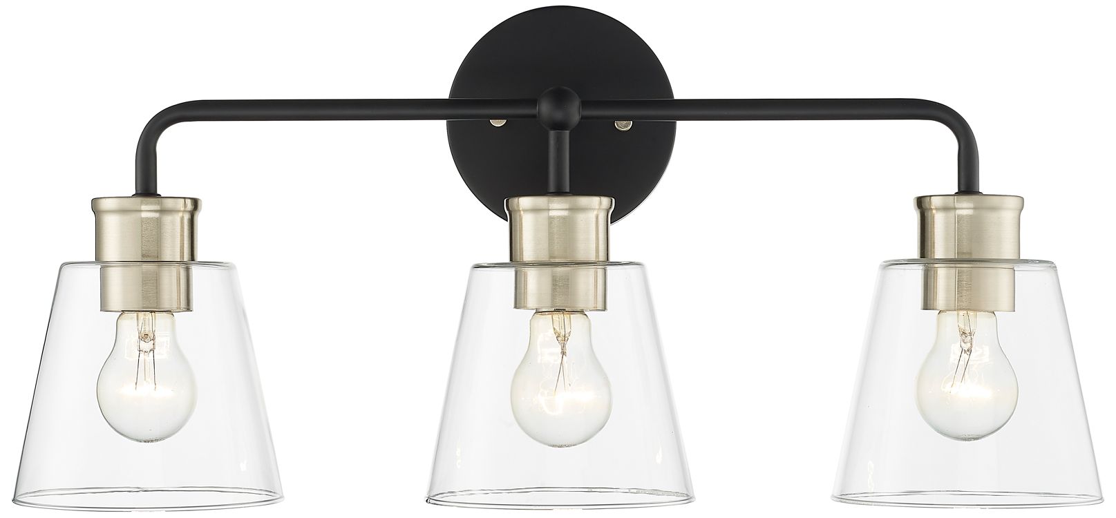 Millennium Lighting Cameron 3 Light Vanity In Matte Black/Modern Gold