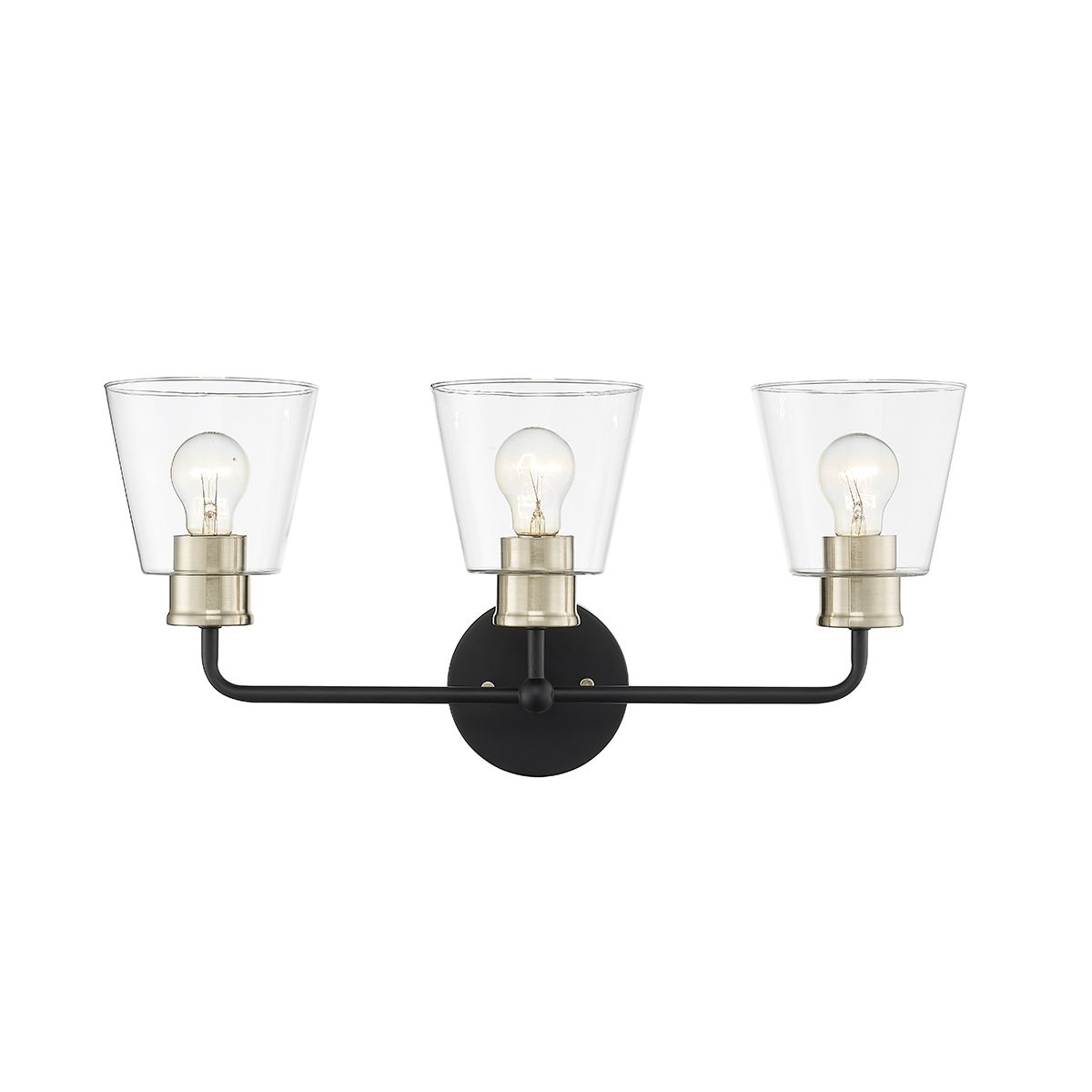 Image 2 Millennium Lighting Cameron 3 Light Vanity In Matte Black/Modern Gold more views