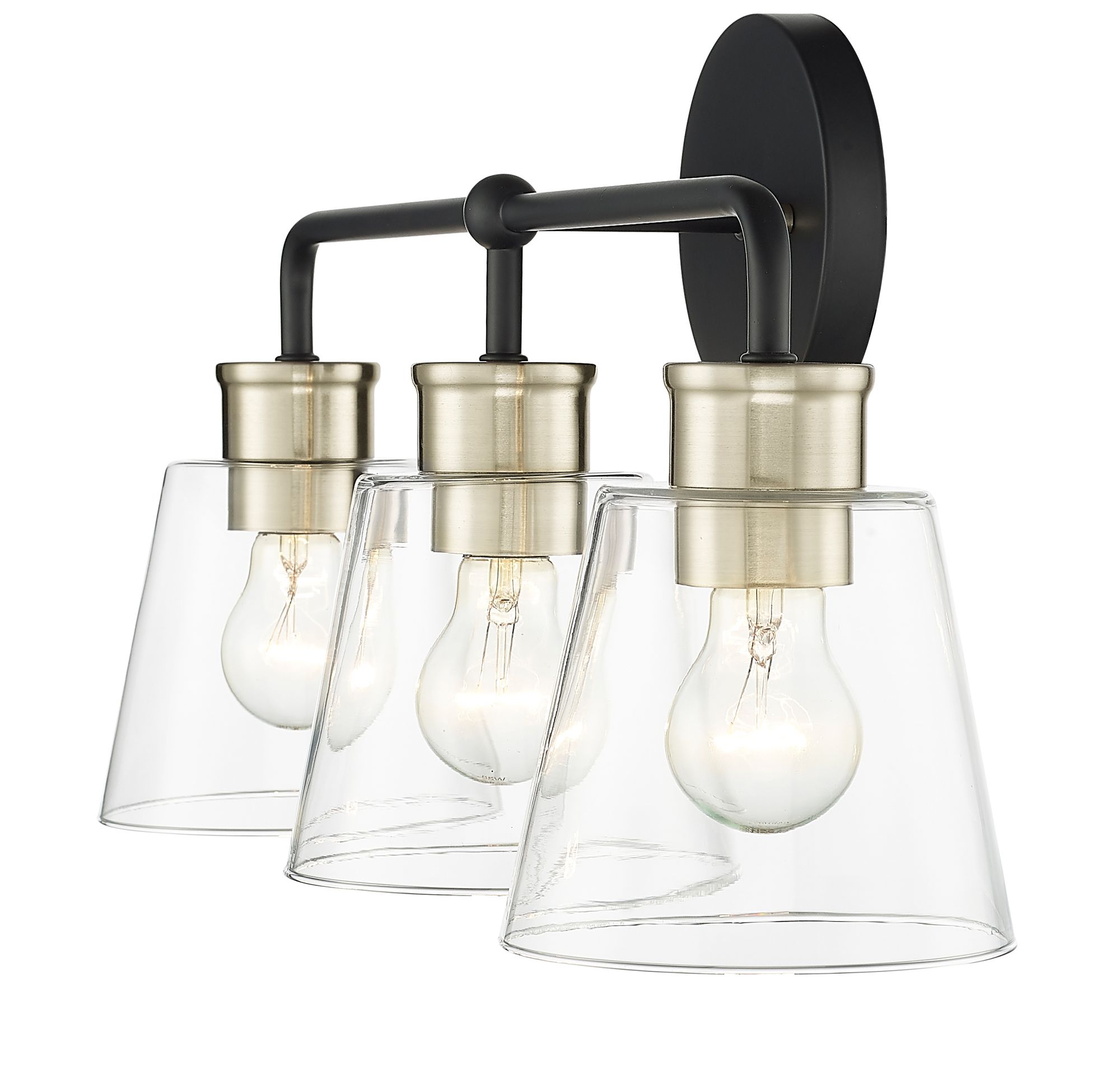 Image 3 Millennium Lighting Cameron 3 Light Vanity In Matte Black/Modern Gold more views