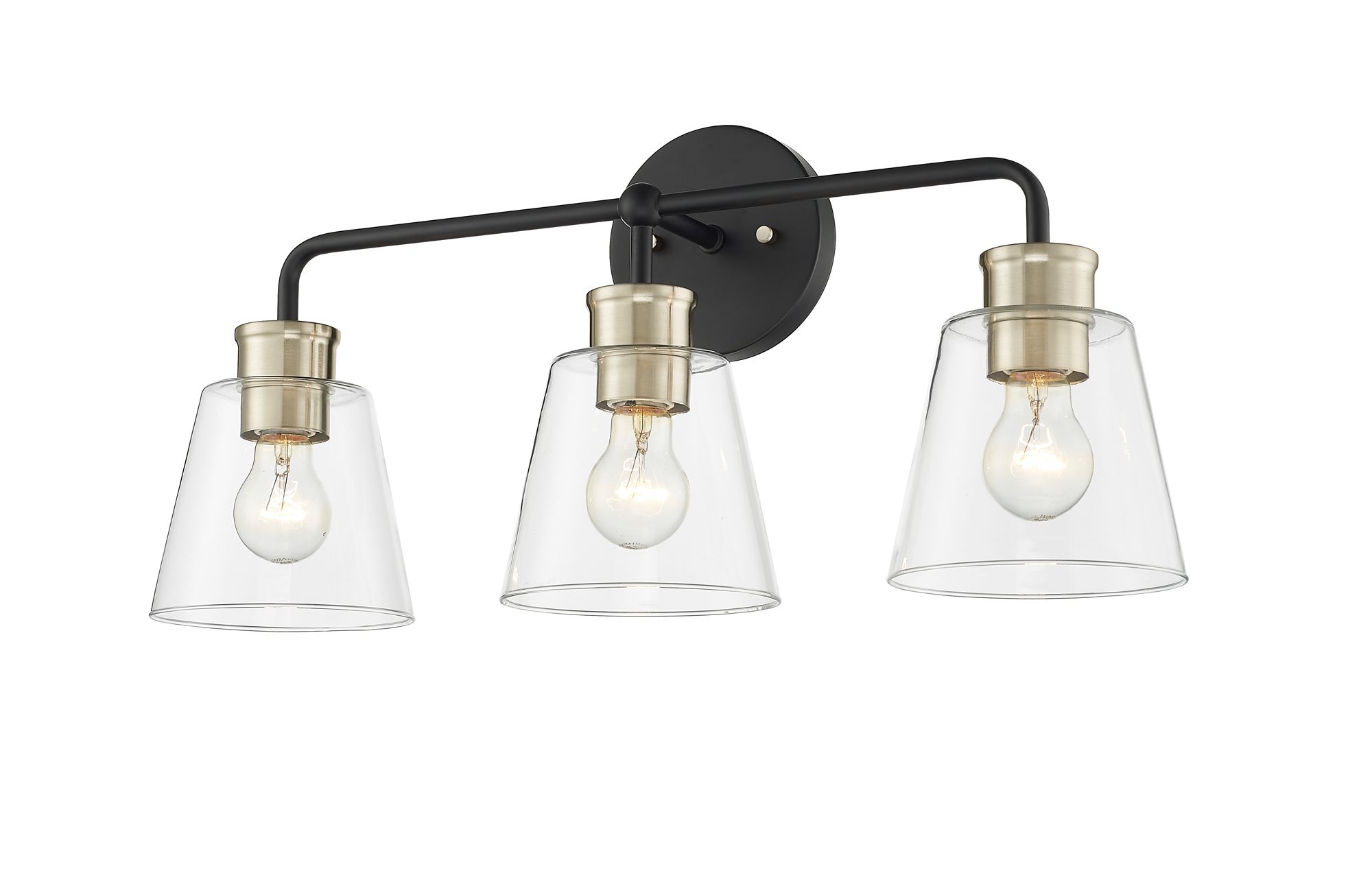Image 4 Millennium Lighting Cameron 3 Light Vanity In Matte Black/Modern Gold more views