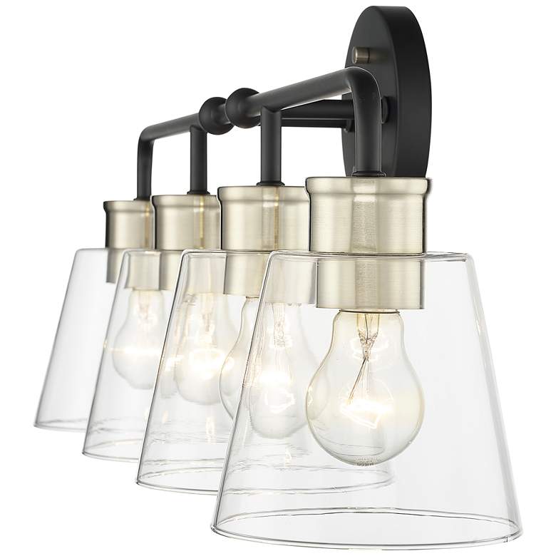 Image 2 Millennium Lighting Cameron 30" Wide Black and Gold 4-Light Bath Light more views