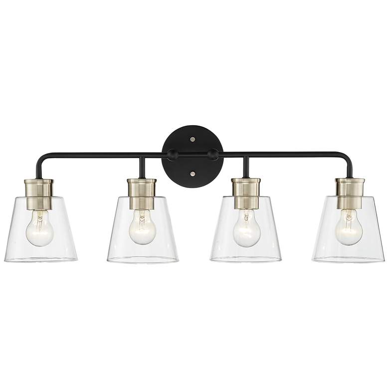 Image 4 Millennium Lighting Cameron 30 inch Wide Black and Gold 4-Light Bath Light more views