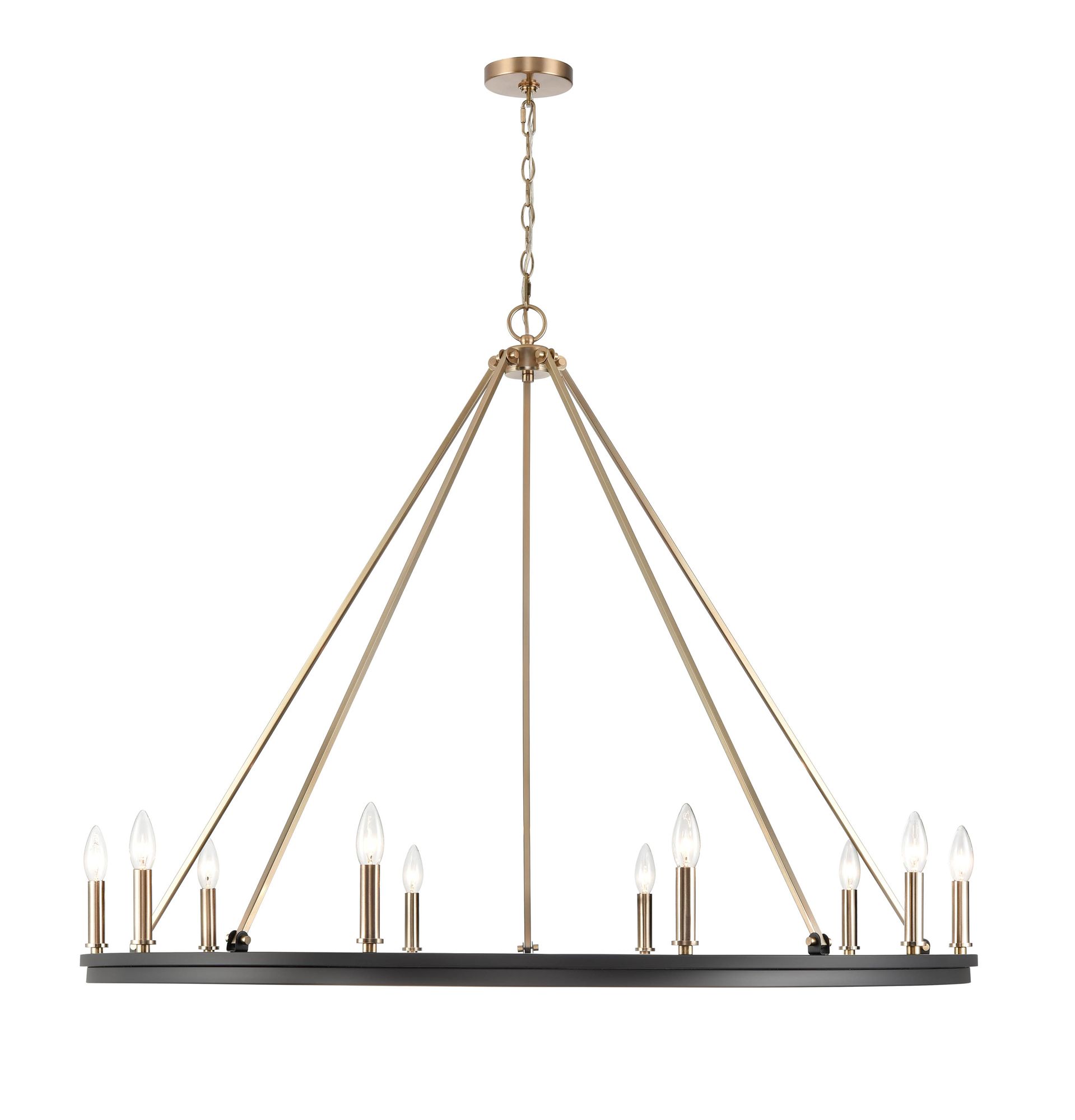 Image 2 Millennium Lighting Carruth 10 Light Chandelier in Matte Black/Modern Gold more views