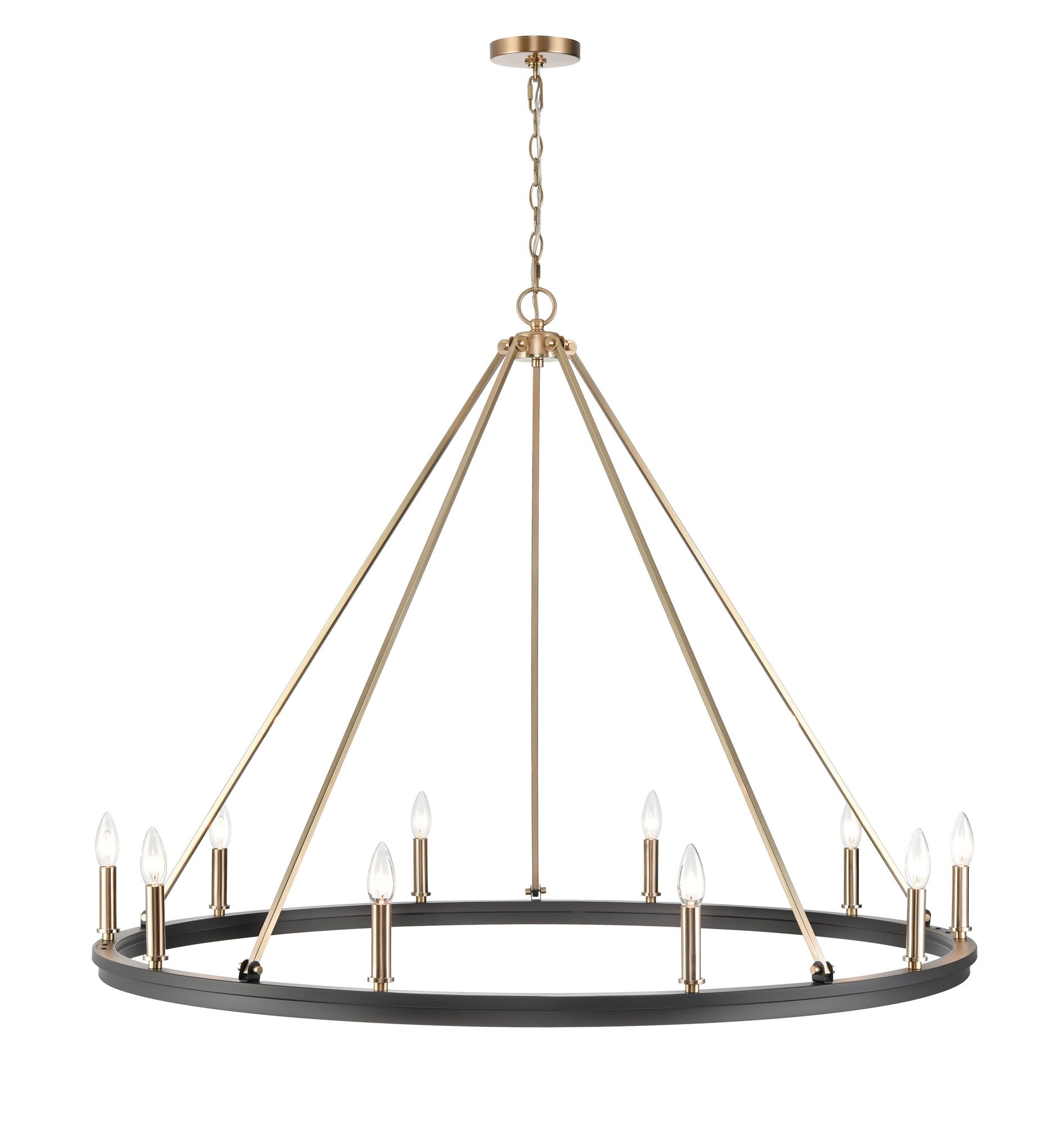 Image 3 Millennium Lighting Carruth 10 Light Chandelier in Matte Black/Modern Gold more views