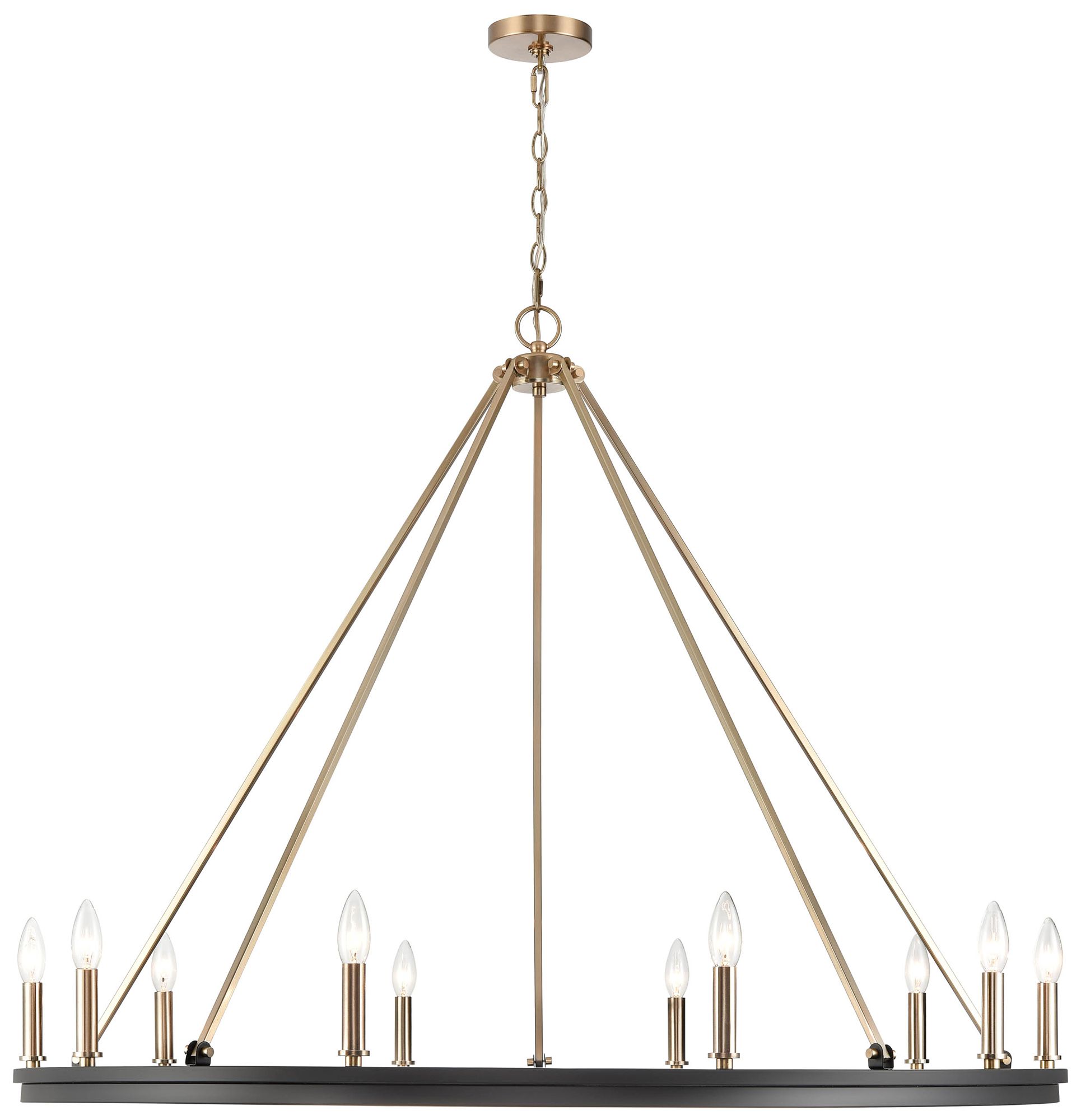 Image 5 Millennium Lighting Carruth 10 Light Chandelier in Matte Black/Modern Gold more views
