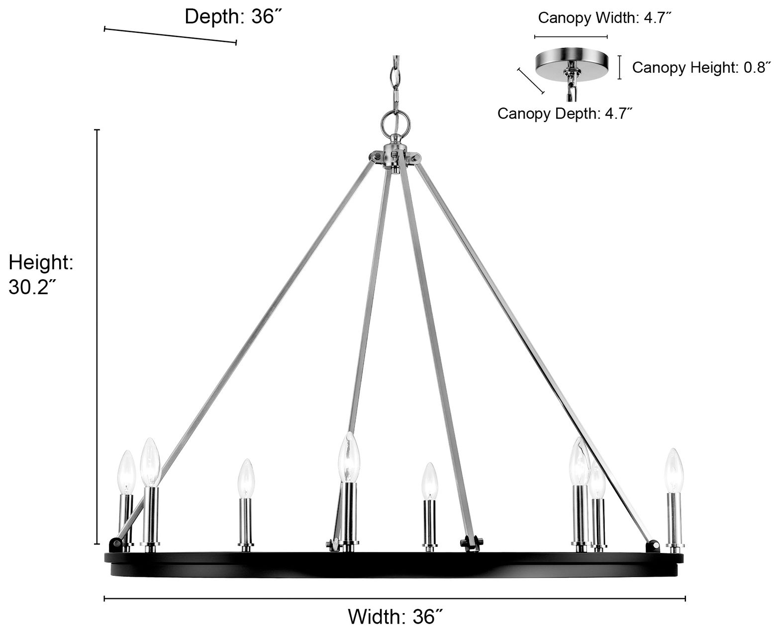 Image 2 Millennium Lighting Carruth 8-Light Chandelier in Modern Gold more views