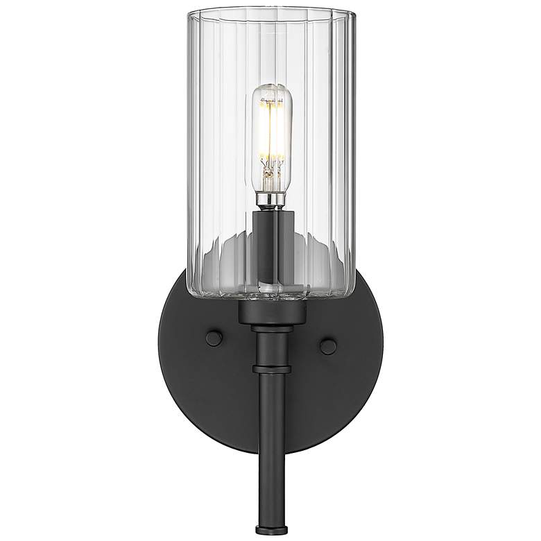 Image 1 Millennium Lighting Chastine 1-Light Indoor Wall Sconce in Matte Black