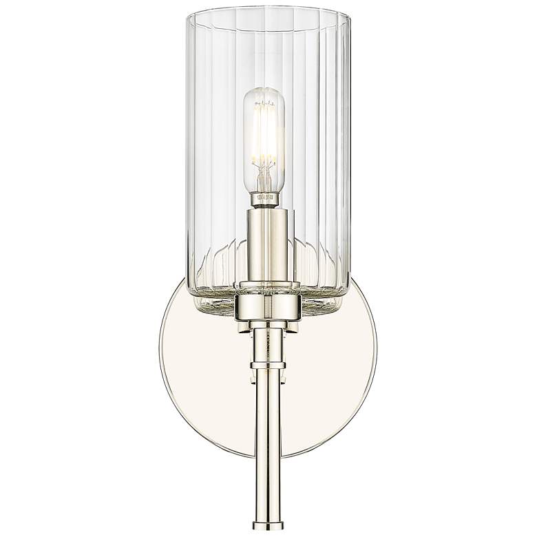 Image 1 Millennium Lighting Chastine 1-Light Indoor Wall Sconce in Polished Nickel