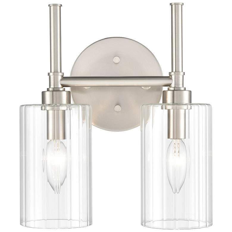 Image 1 Millennium Lighting Chastine 2 Light Vanity Fixture in Brushed Nickel