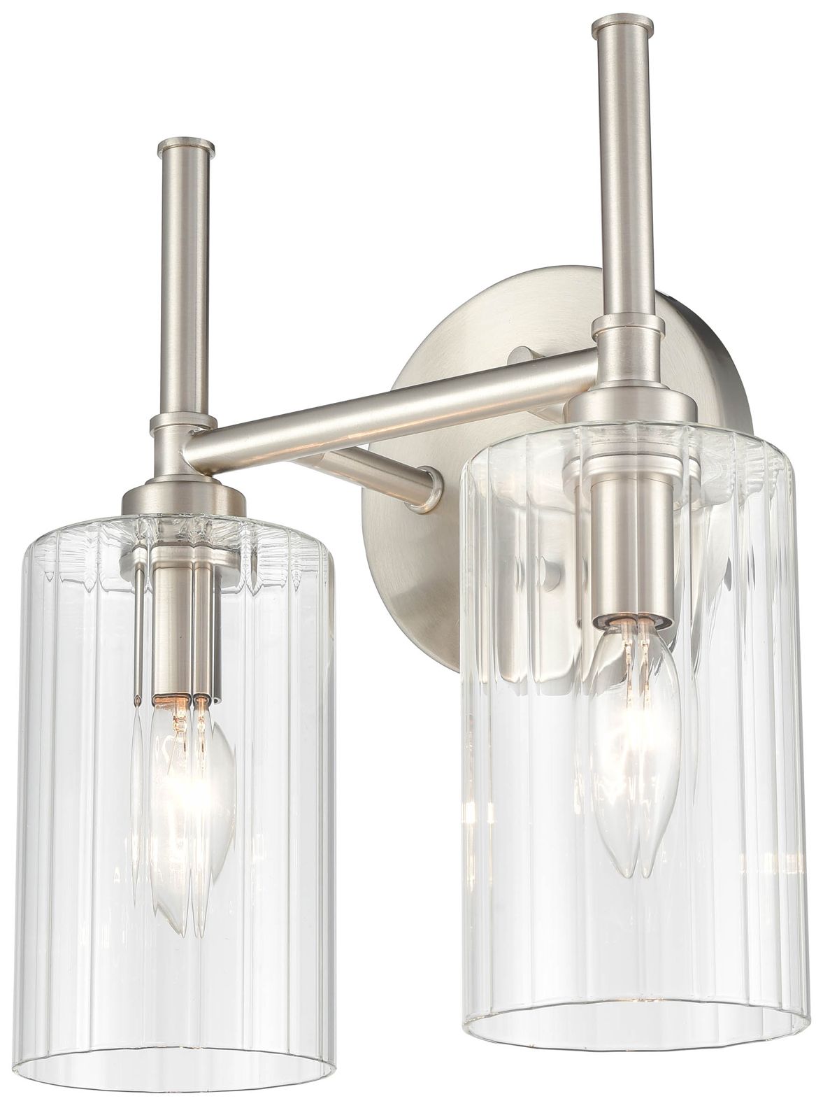 Image 2 Millennium Lighting Chastine 2 Light Vanity Fixture in Brushed Nickel more views