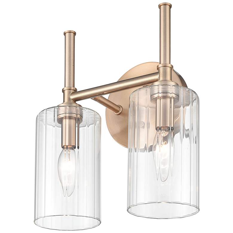 Image 3 Millennium Lighting Chastine 2 Light Vanity Fixture in Modern Gold more views