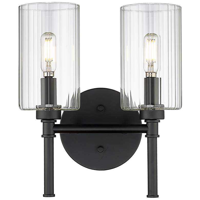 Image 1 Millennium Lighting Chastine 2-Light Vanity Light in Matte Black