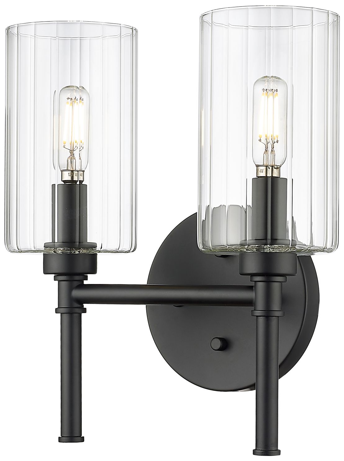 Image 2 Millennium Lighting Chastine 2-Light Vanity Light in Matte Black more views