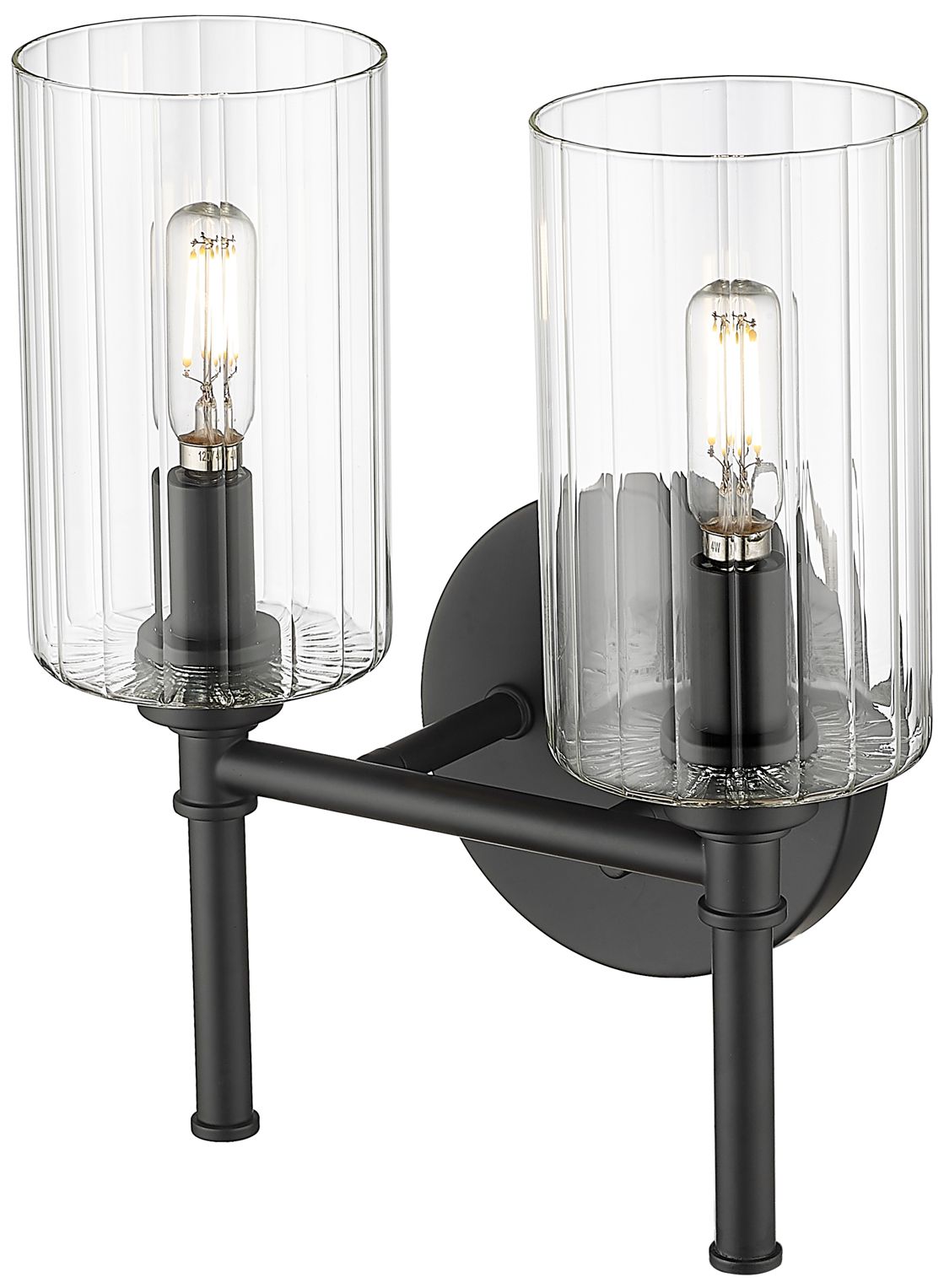 Image 4 Millennium Lighting Chastine 2-Light Vanity Light in Matte Black more views