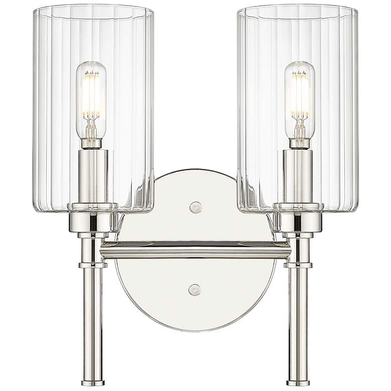 Image 1 Millennium Lighting Chastine 2-Light Vanity Light in Polished Nickel