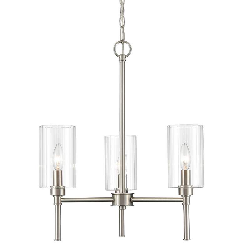 Image 1 Millennium Lighting Chastine 3 Light Chandelier in Brushed Nickel