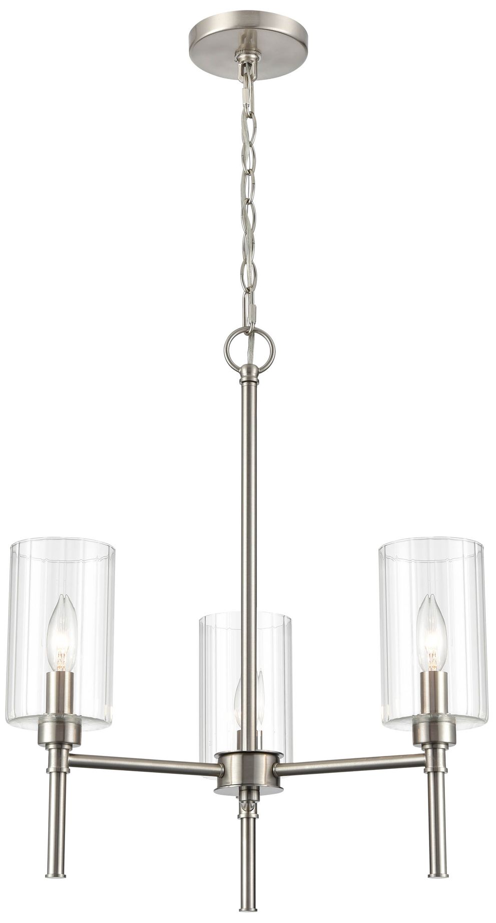 Image 3 Millennium Lighting Chastine 3 Light Chandelier in Brushed Nickel more views