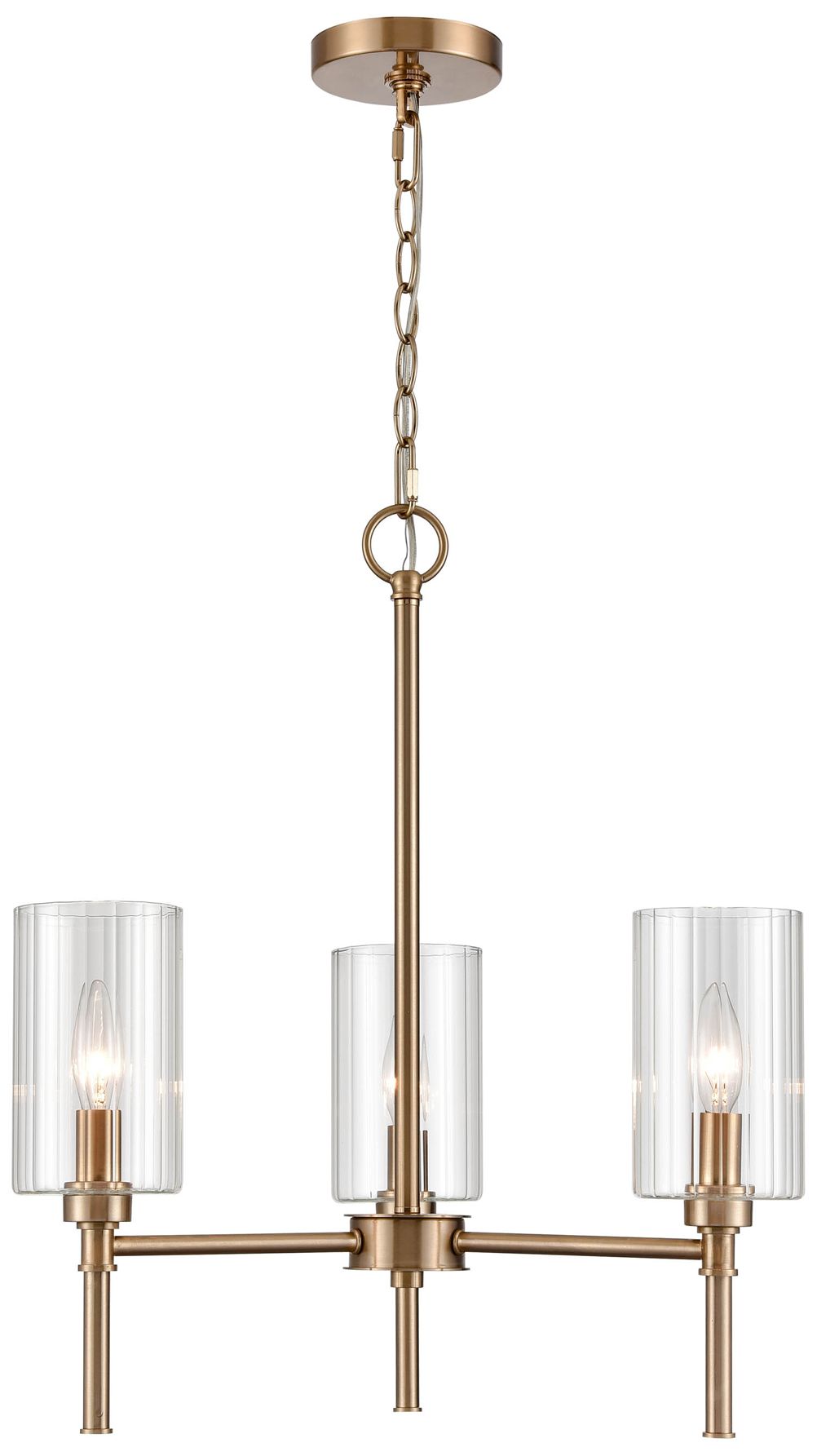 Millennium Lighting Chastine 3 Light Chandelier Light in Modern Gold