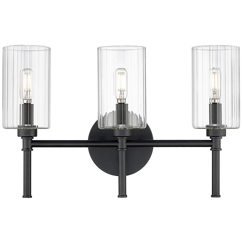 Image 1 Millennium Lighting Chastine 3-Light Vanity Light in Matte Black