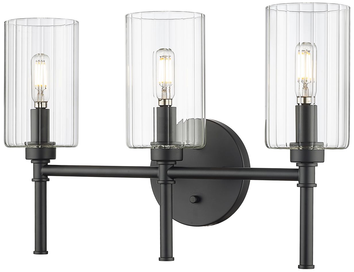 Image 2 Millennium Lighting Chastine 3-Light Vanity Light in Matte Black more views