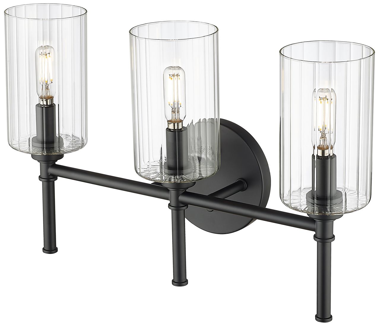 Image 4 Millennium Lighting Chastine 3-Light Vanity Light in Matte Black more views