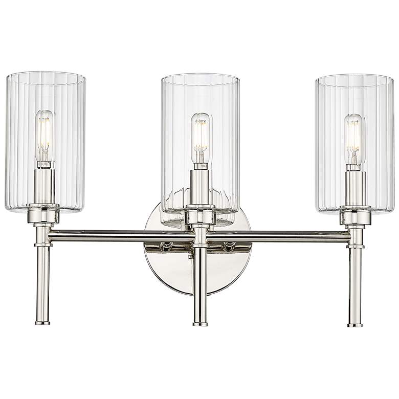 Image 1 Millennium Lighting Chastine 3-Light Vanity Light in Polished Nickel