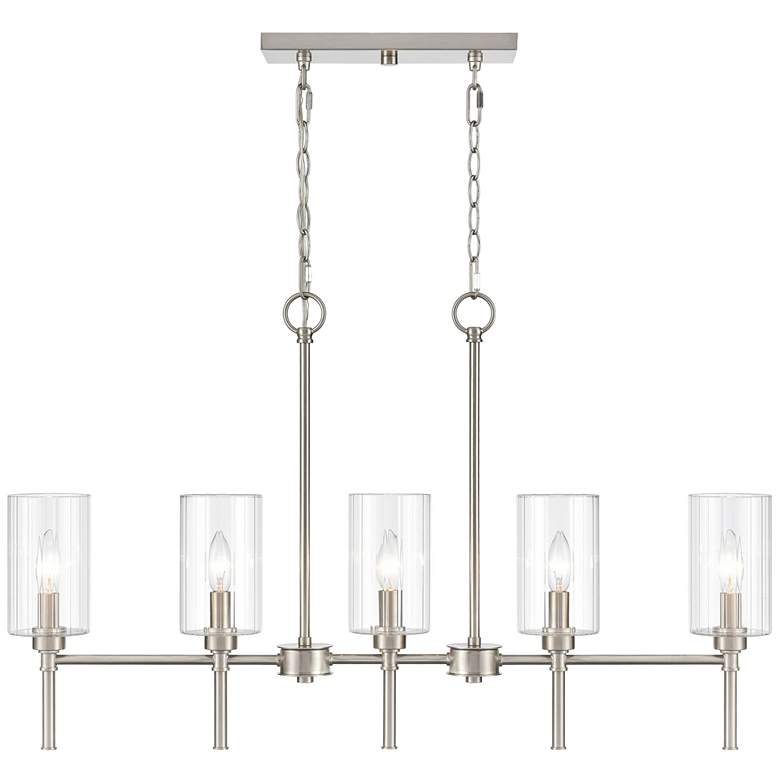Image 1 Millennium Lighting Chastine 5 Light Chandelier Fixture in Brushed Nickel