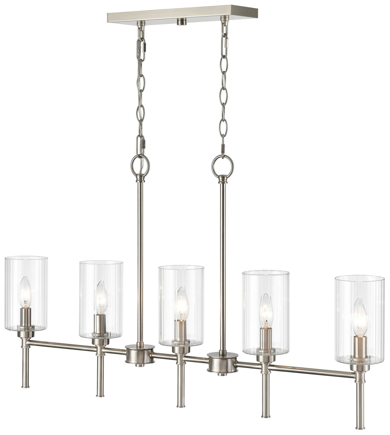 Image 3 Millennium Lighting Chastine 5 Light Chandelier Fixture in Brushed Nickel more views