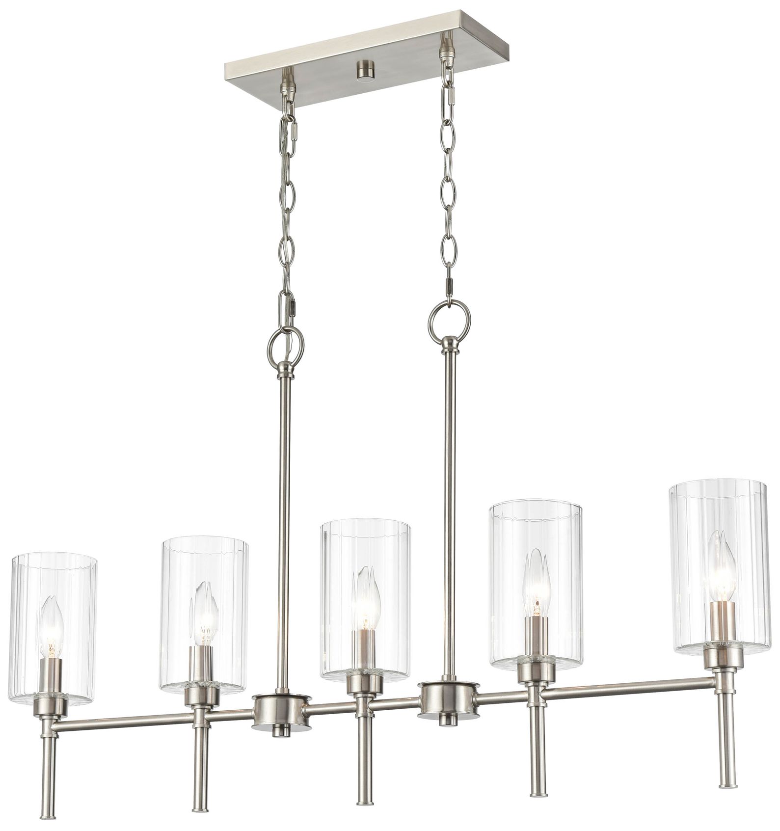 Image 4 Millennium Lighting Chastine 5 Light Chandelier Fixture in Brushed Nickel more views