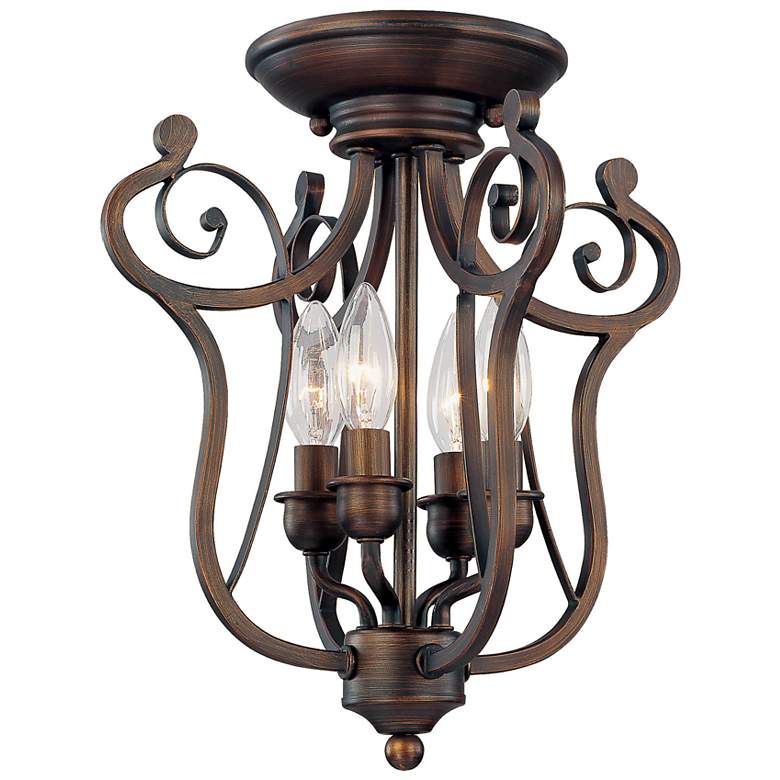 Image 1 Millennium Lighting Chateau 4-Light Indoor Semi-Flush in Rubbed Bronze