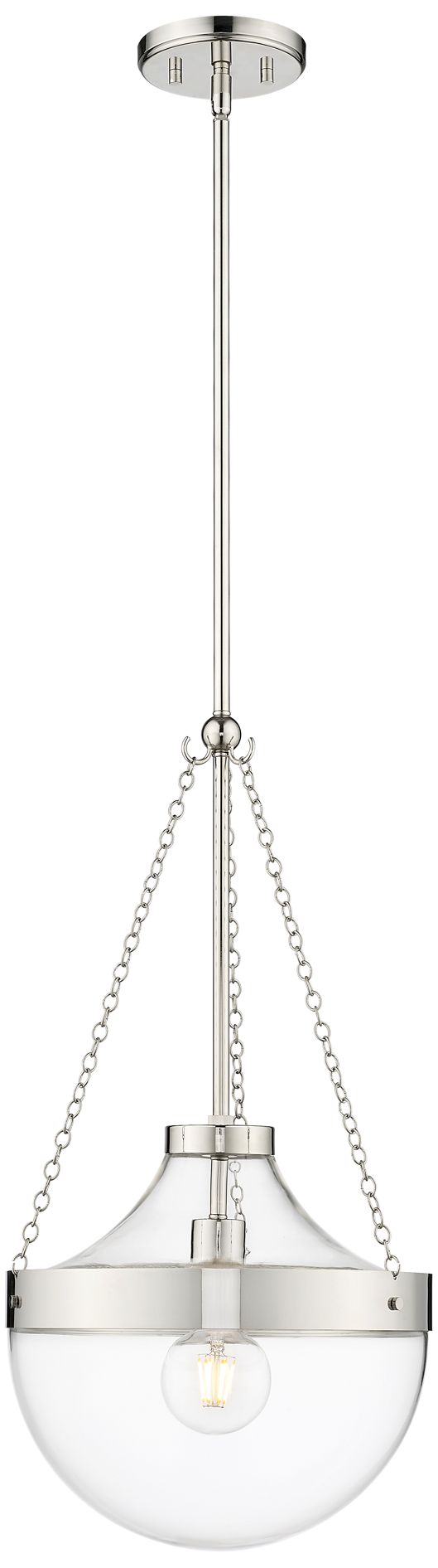 Millennium Lighting Clarra 1-Light Indoor Pendant in Polished Nickel