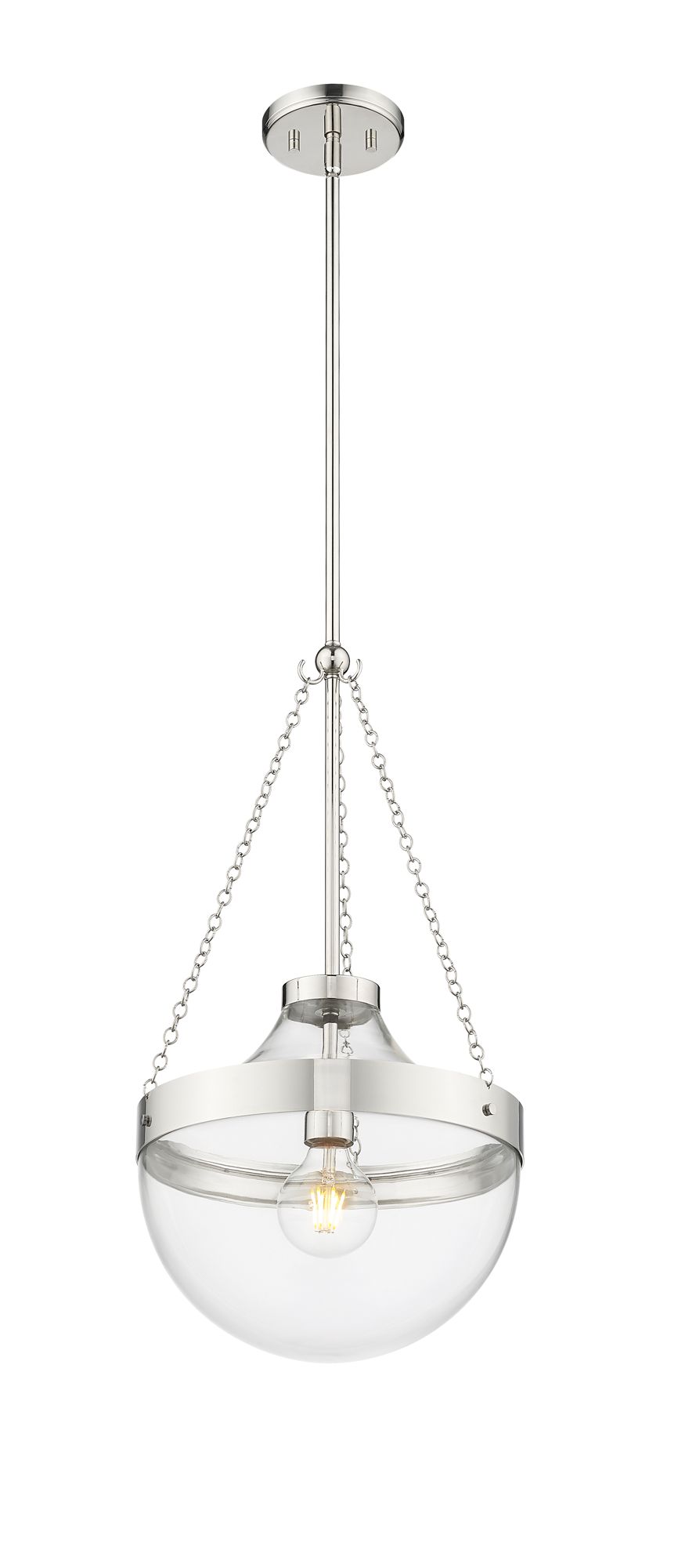 Image 4 Millennium Lighting Clarra 1-Light Indoor Pendant in Polished Nickel more views