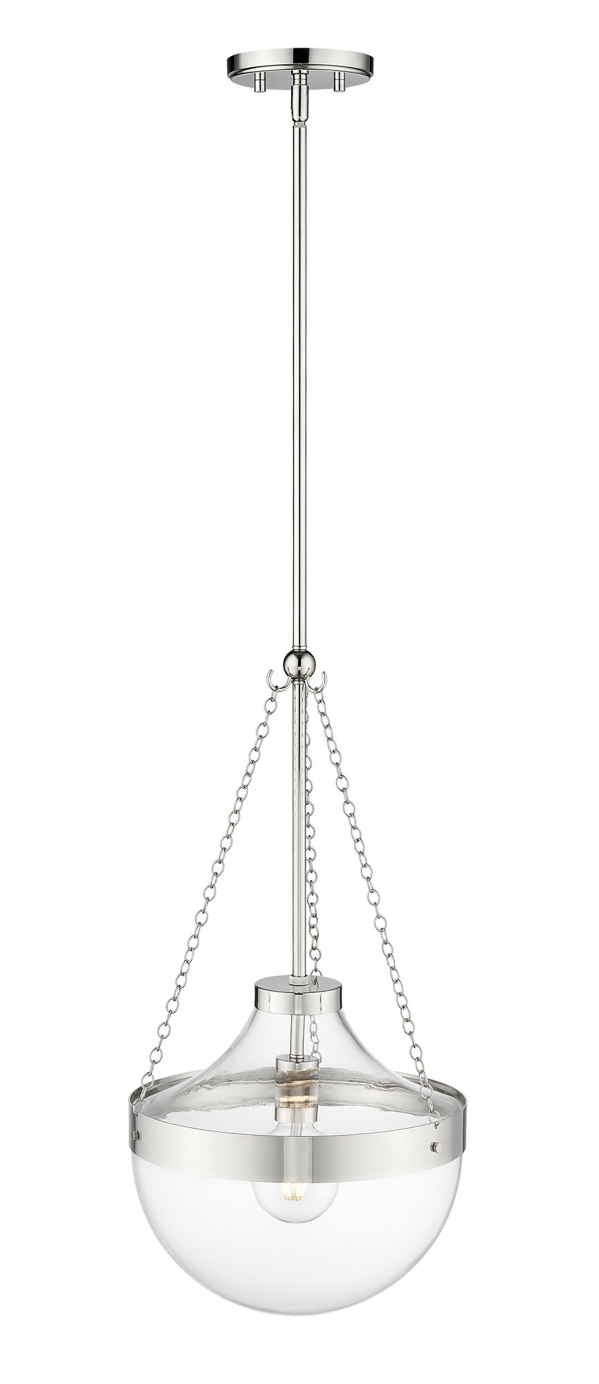 Image 5 Millennium Lighting Clarra 1-Light Indoor Pendant in Polished Nickel more views