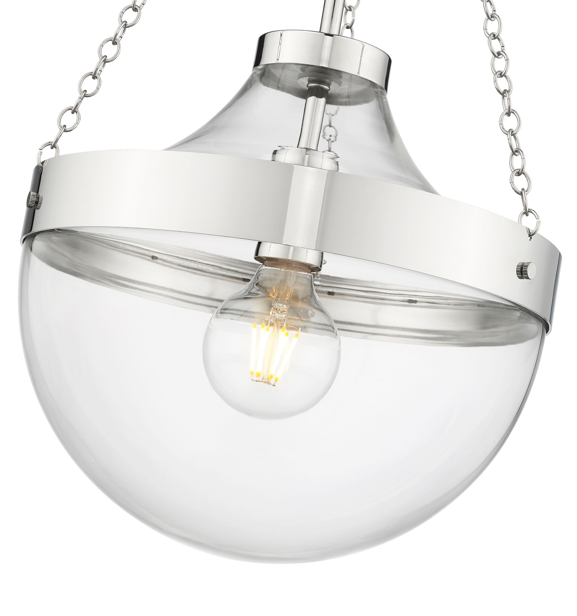 Image 6 Millennium Lighting Clarra 1-Light Indoor Pendant in Polished Nickel more views