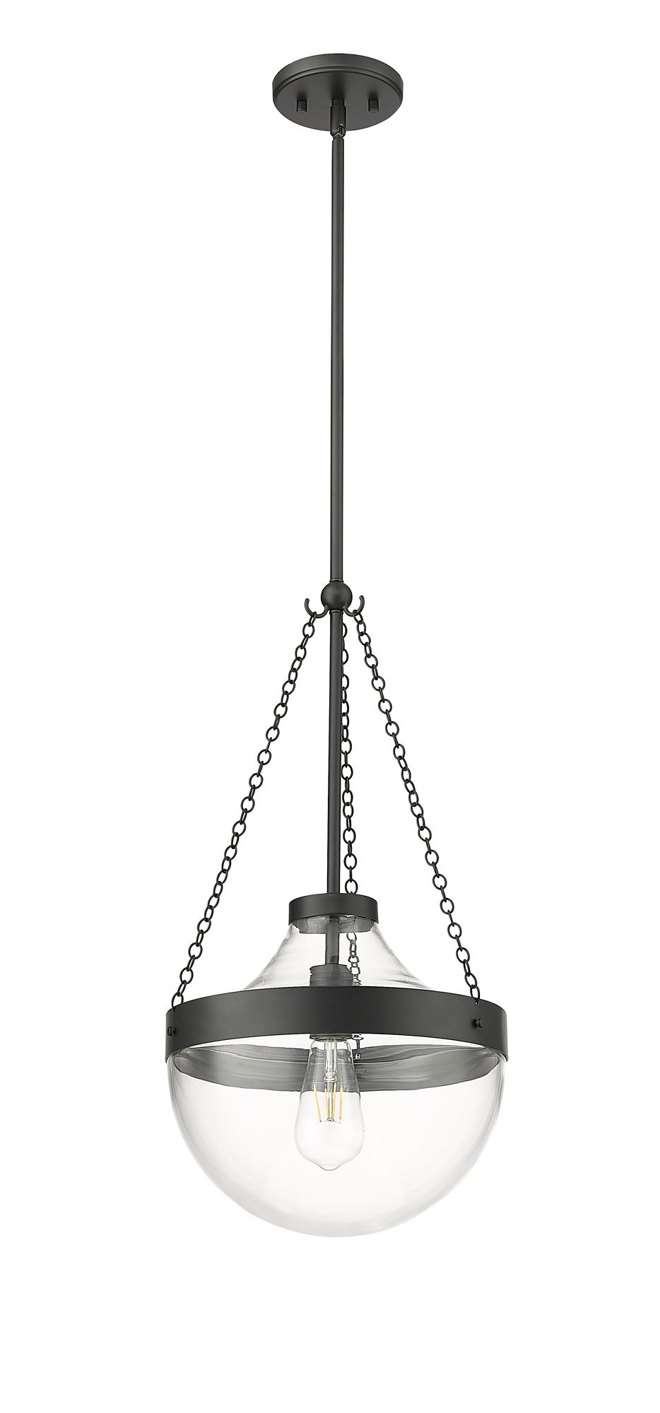 Image 3 Millennium Lighting Clarra 1-Light Pendant in Matte Black more views